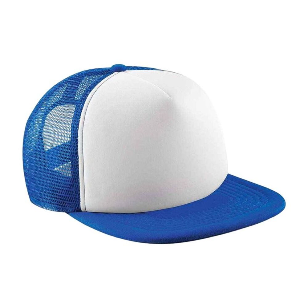 Beechfield Childrens/Kids Vintage  Trucker Cap / Bright Royal Blue/White